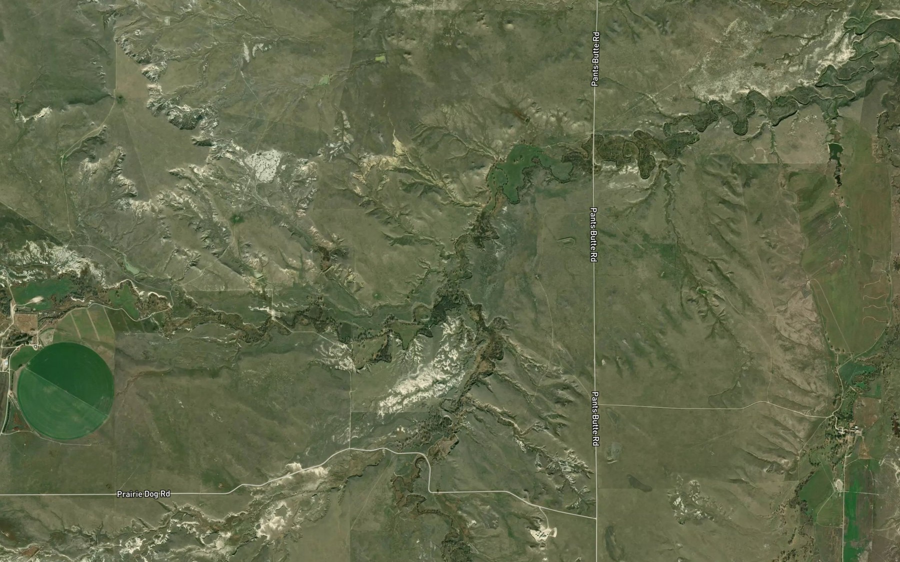 Satellite map of the Prairie Dog Creek