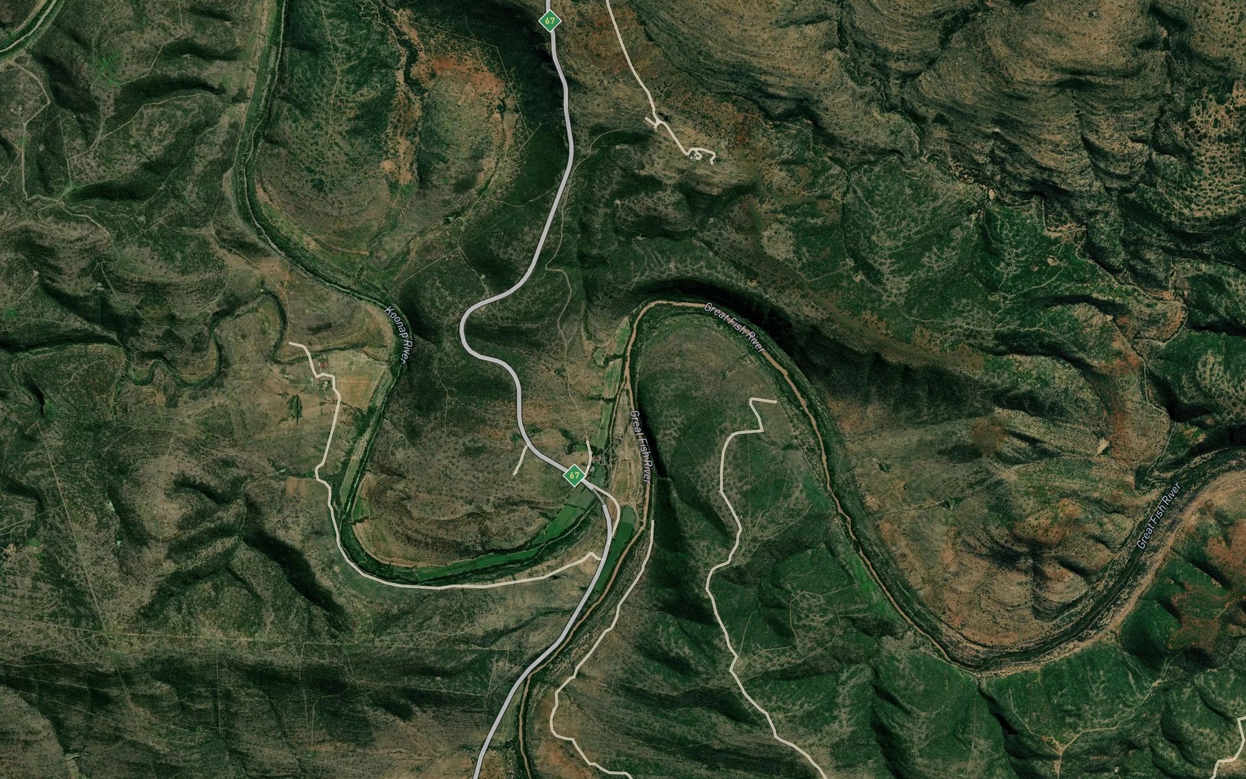 Satellite map of the Koonaprivier