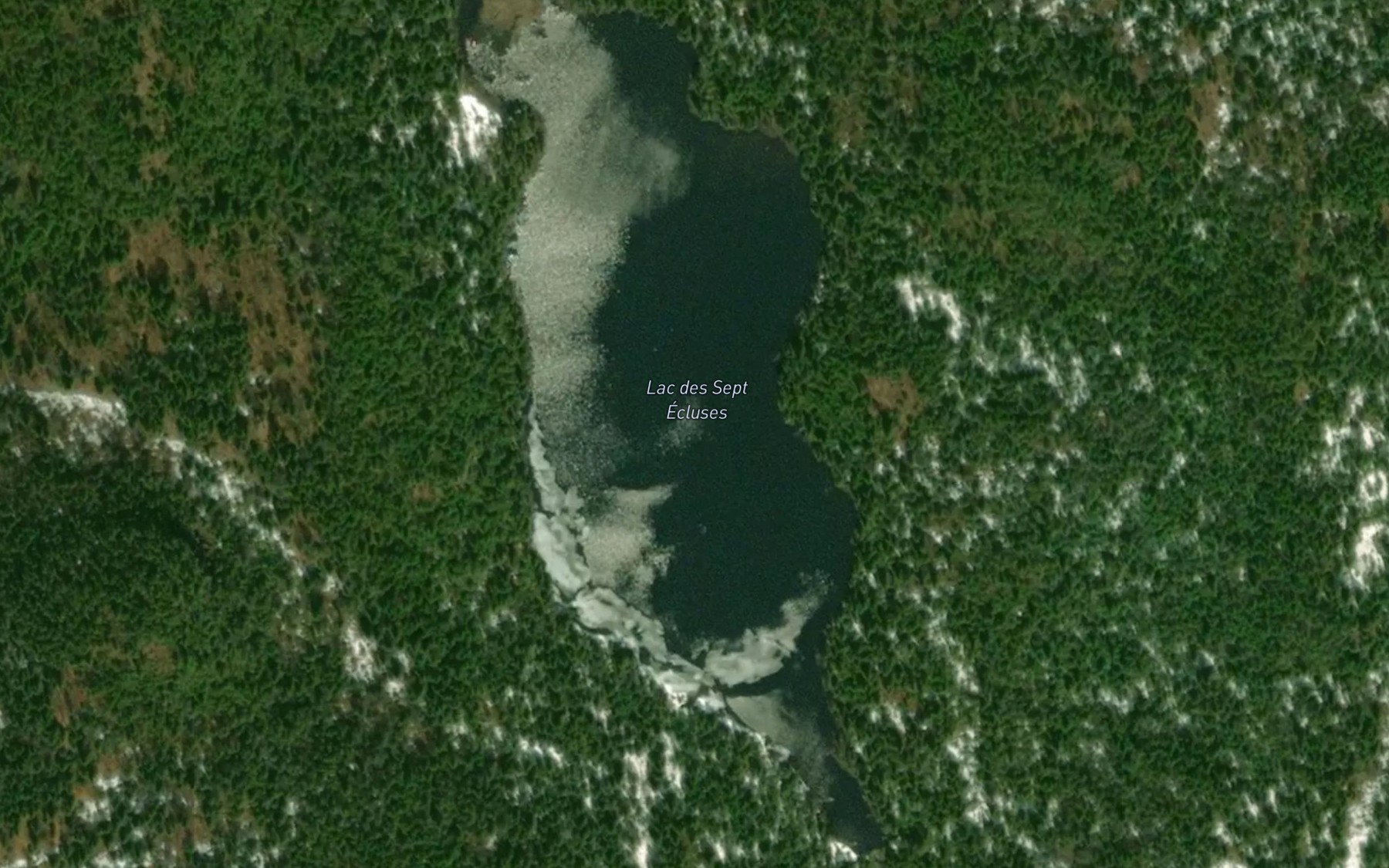 Satellite map of the Lac des Sept Ecluses