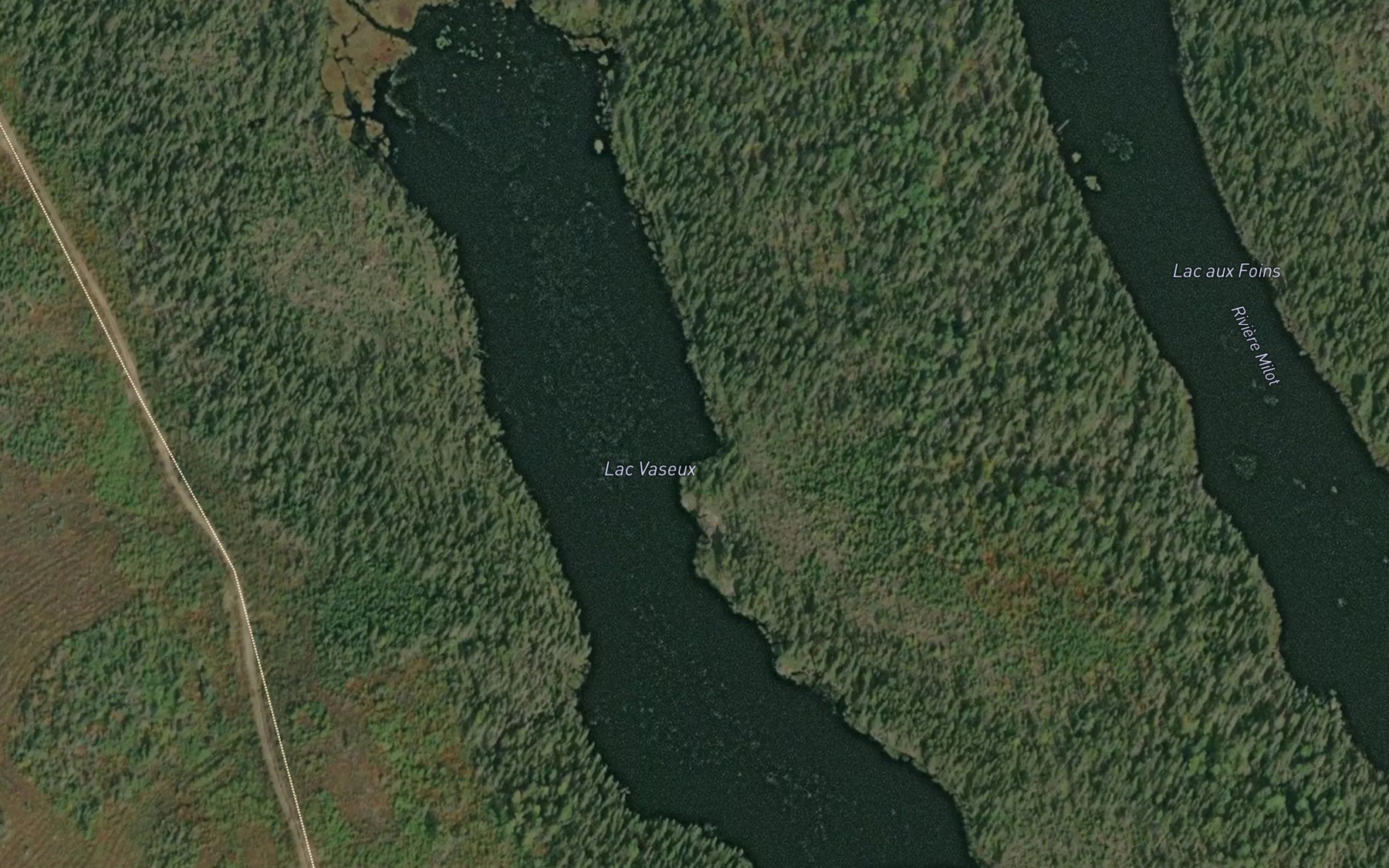 Satellite map of the Lac Vaseux