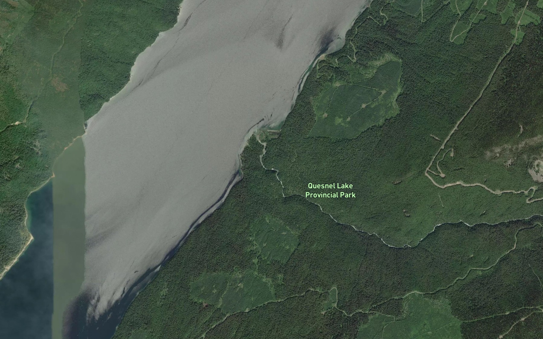 Satellite map of the Roaring River