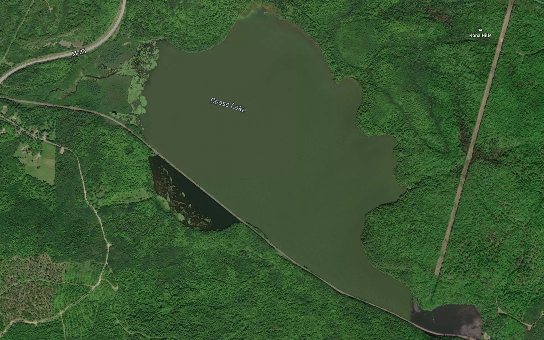 Satellite map of the Goose Lake