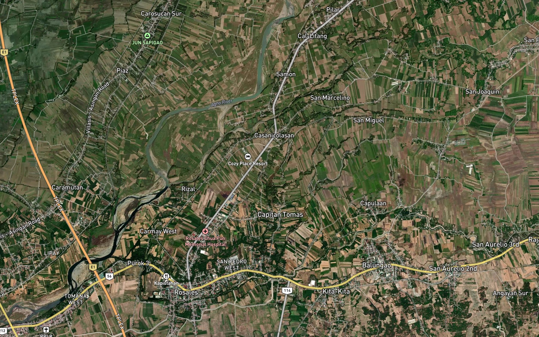 Satellite map of the Rio Bulubury