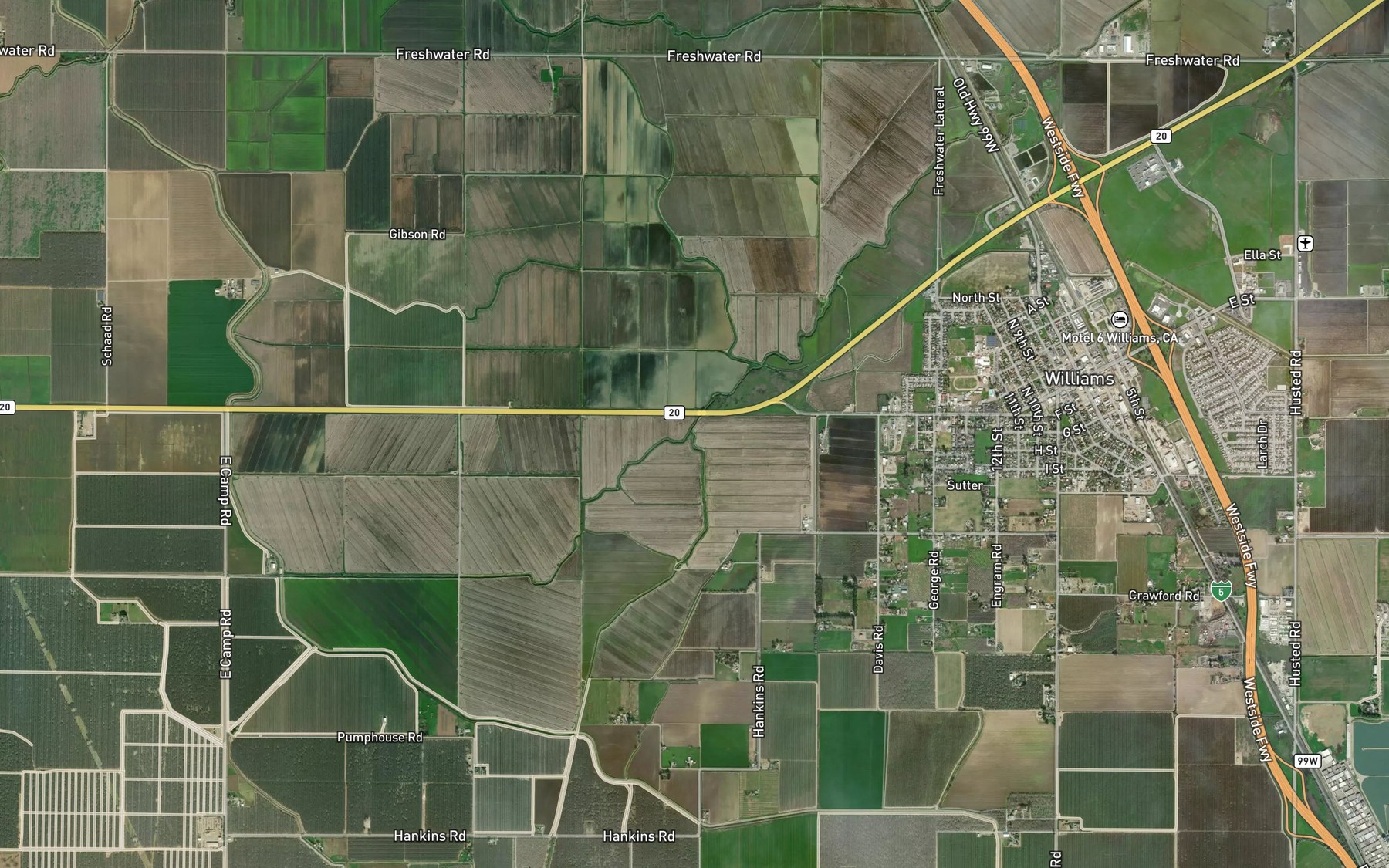 Satellite map of the Spring Creek