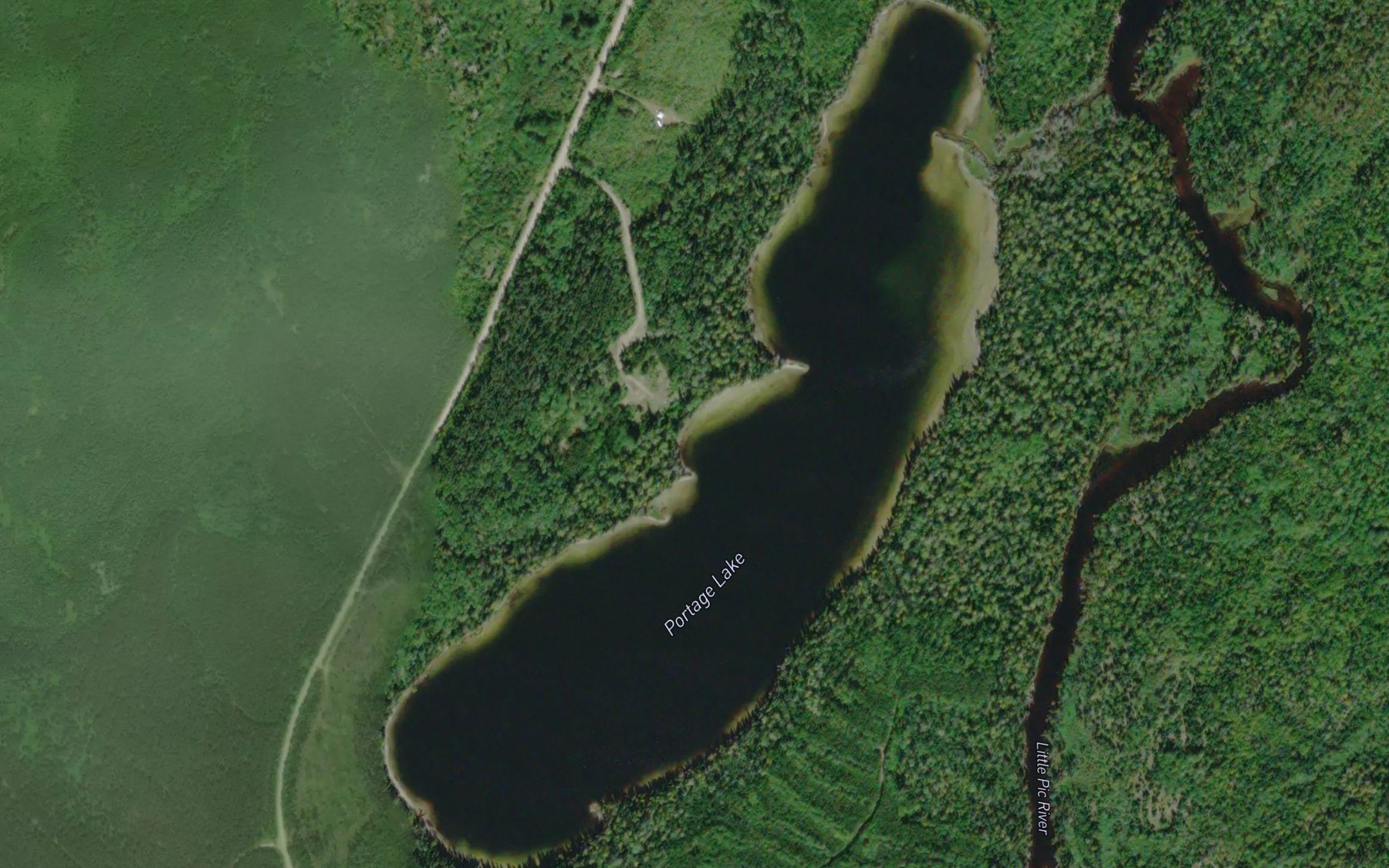 Satellite map of the Portage Lake