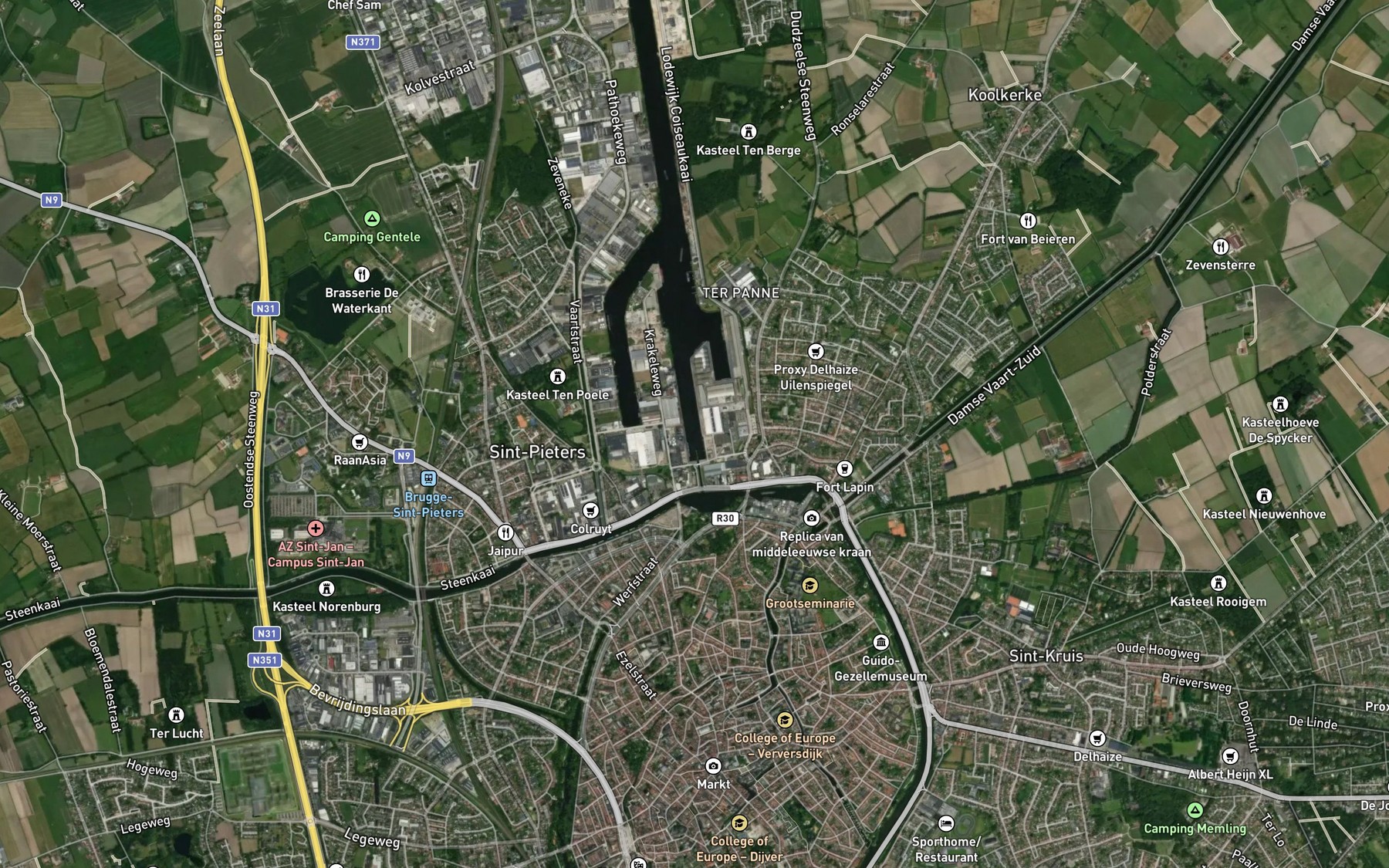 Satellite map of the Kanaal Brugge-Zeebrugge