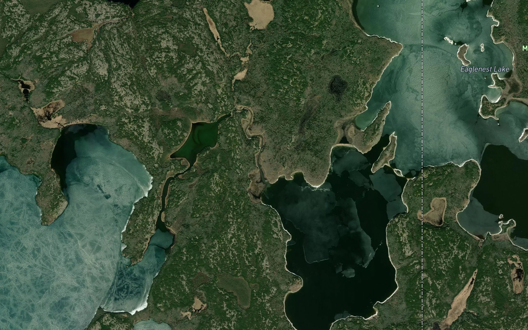 Satellite map of the Crowduck Creek