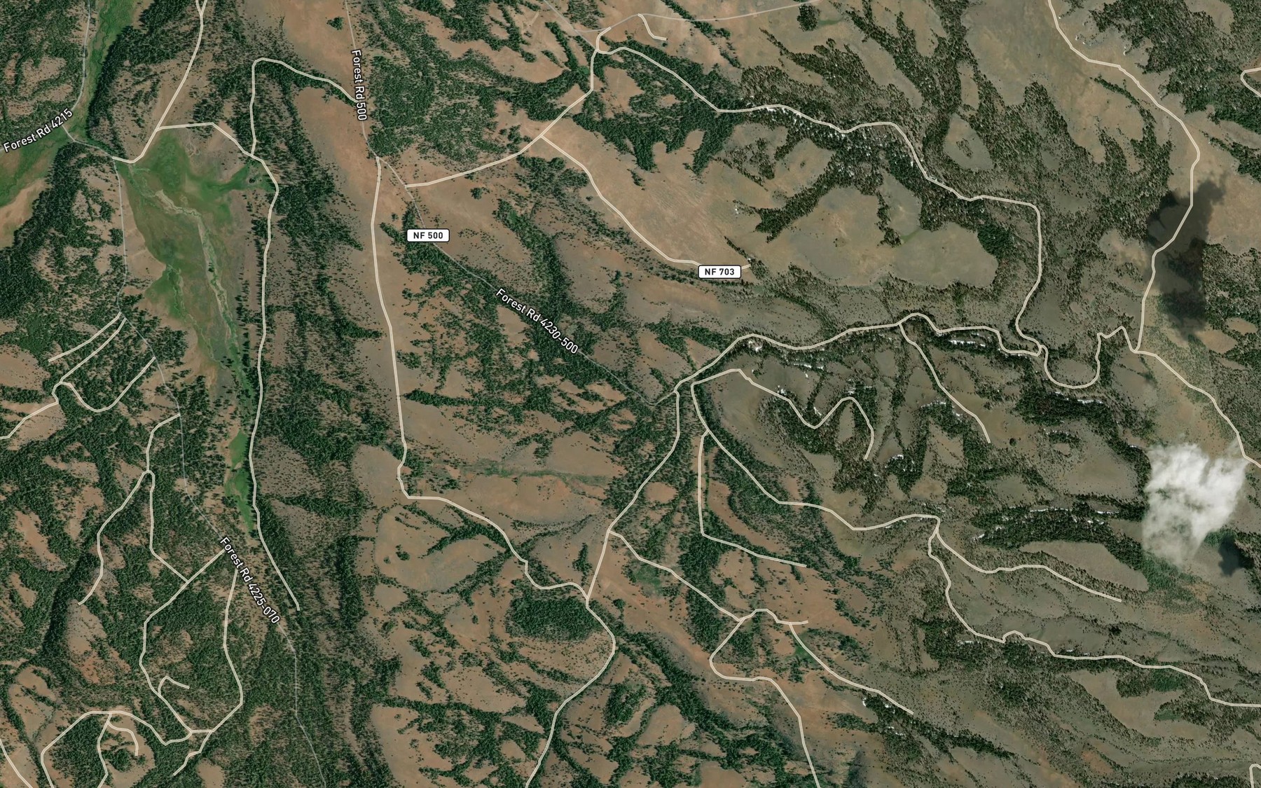 Satellite map of the South Fox Reservoir