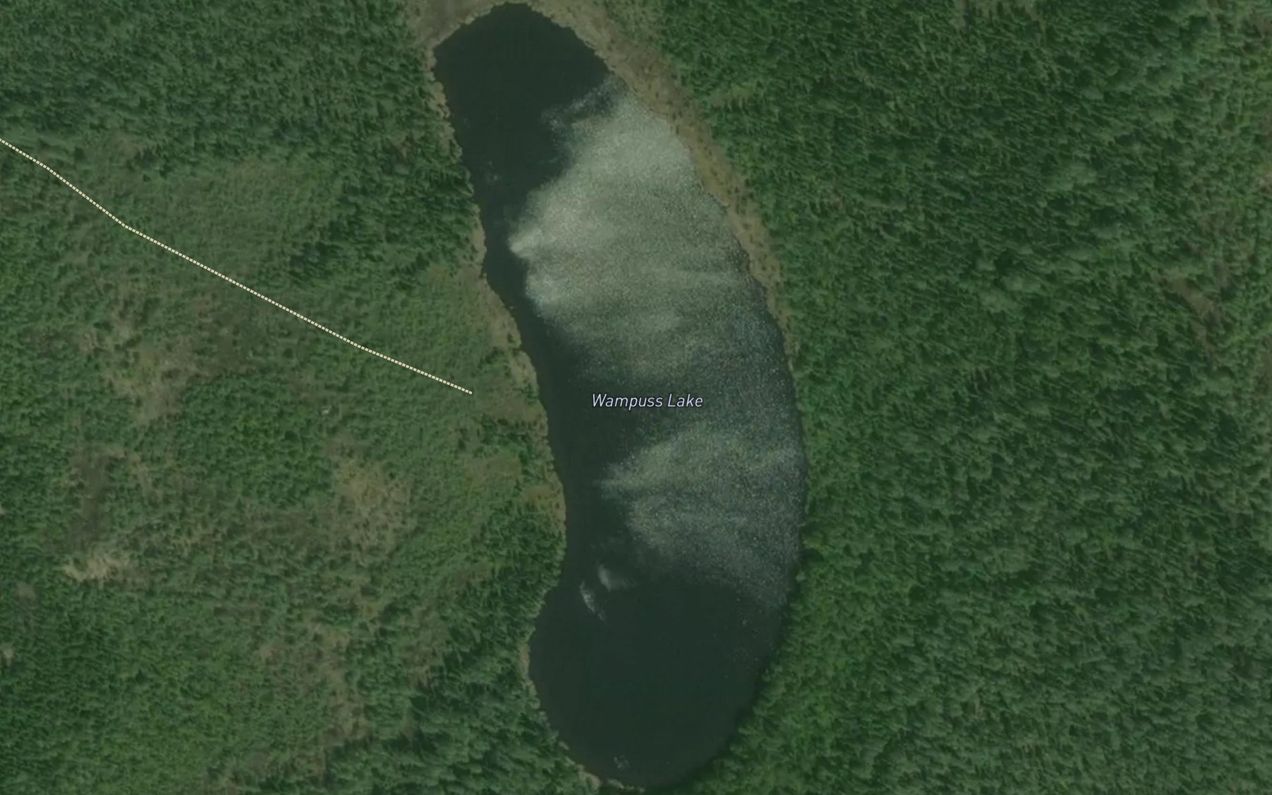 Satellite map of the Wampuss Lake