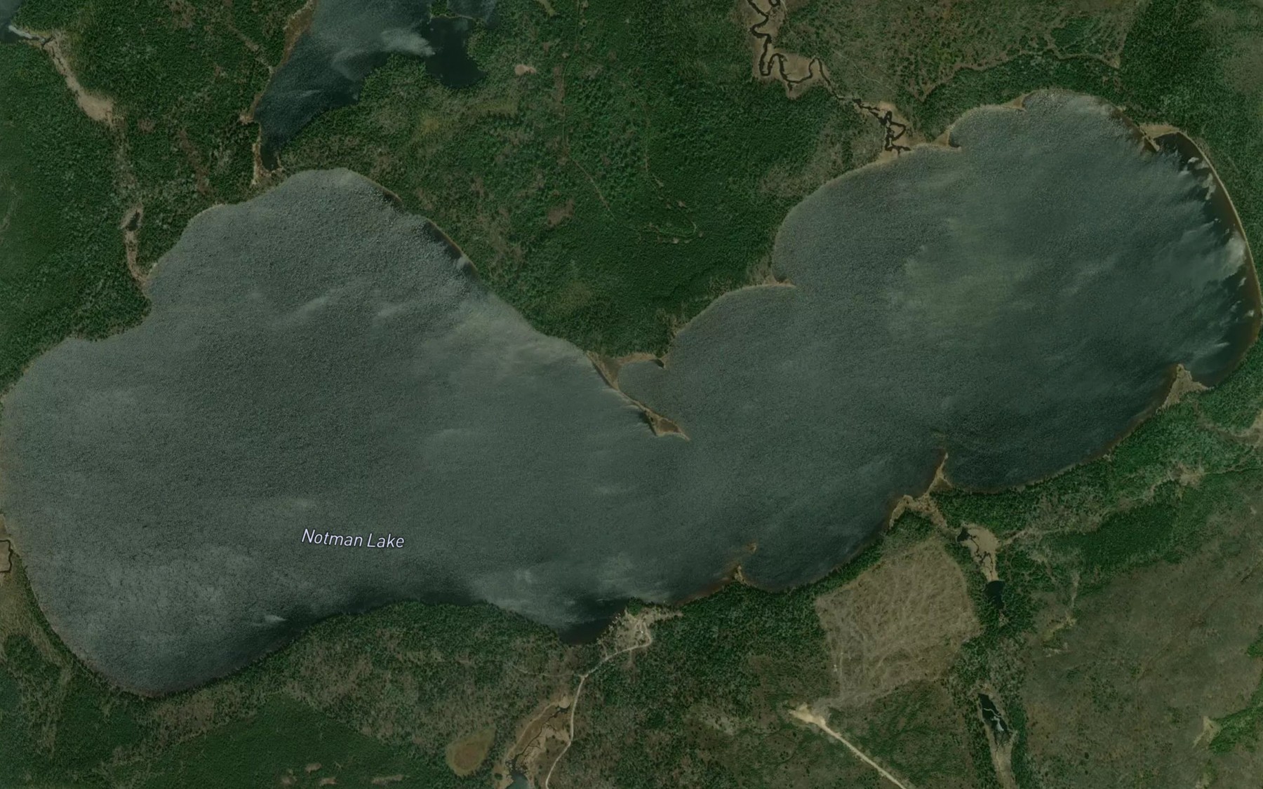 Satellite map of the Notman Lake