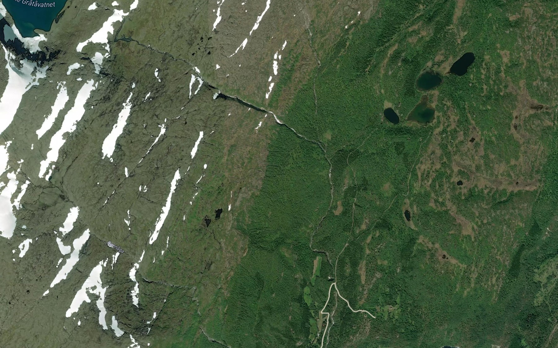 Satellite map of the Mokjelda