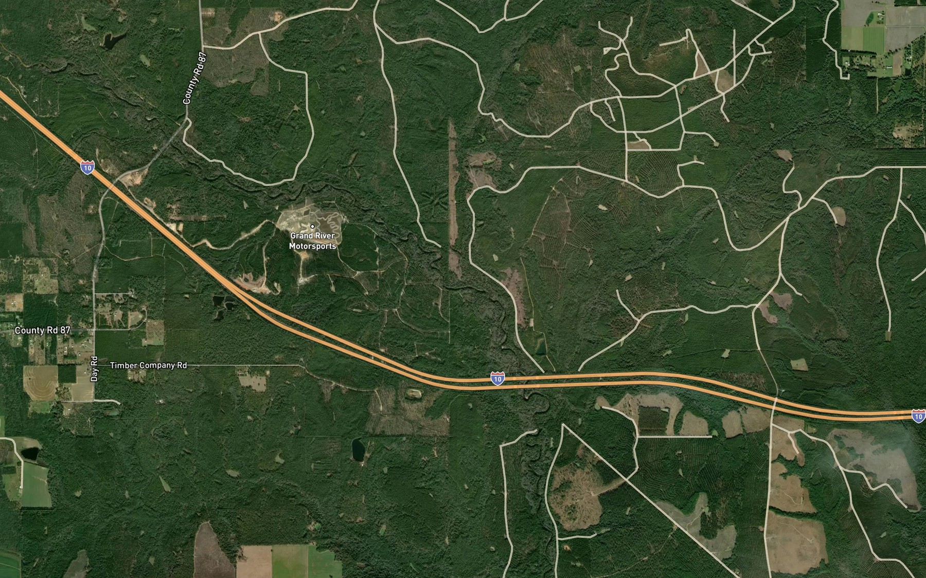 Satellite map of the Bellefontaine Creek