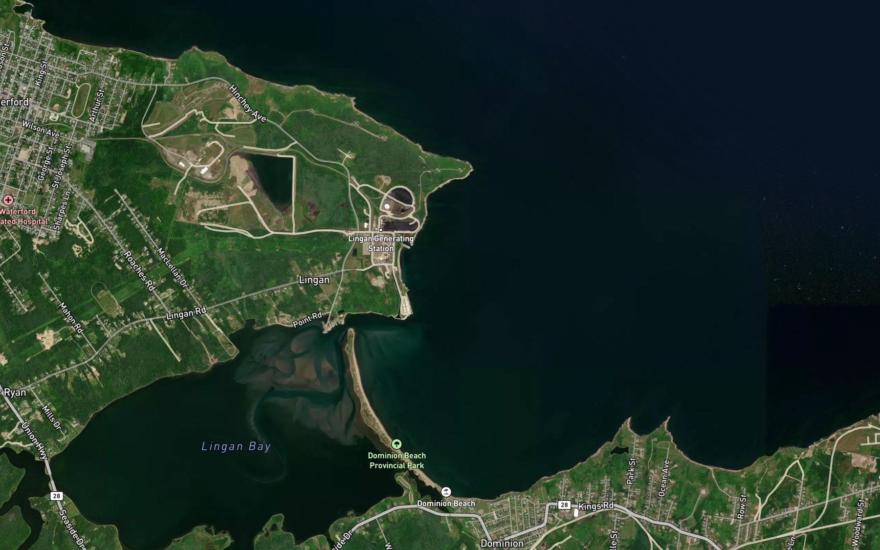 Satellite map of the Laffins Cove