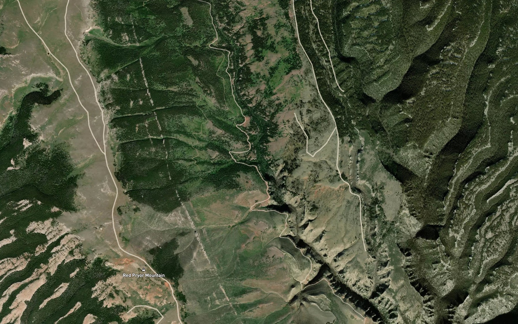 Satellite map of the Wyoming Creek