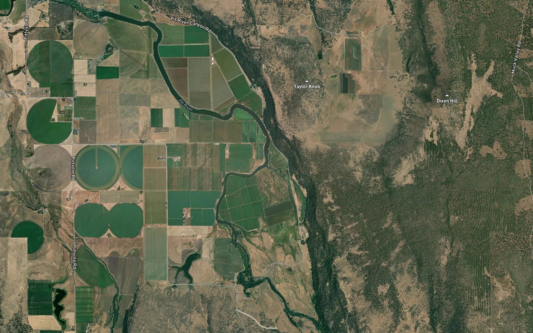Satellite map of the Hot Creek