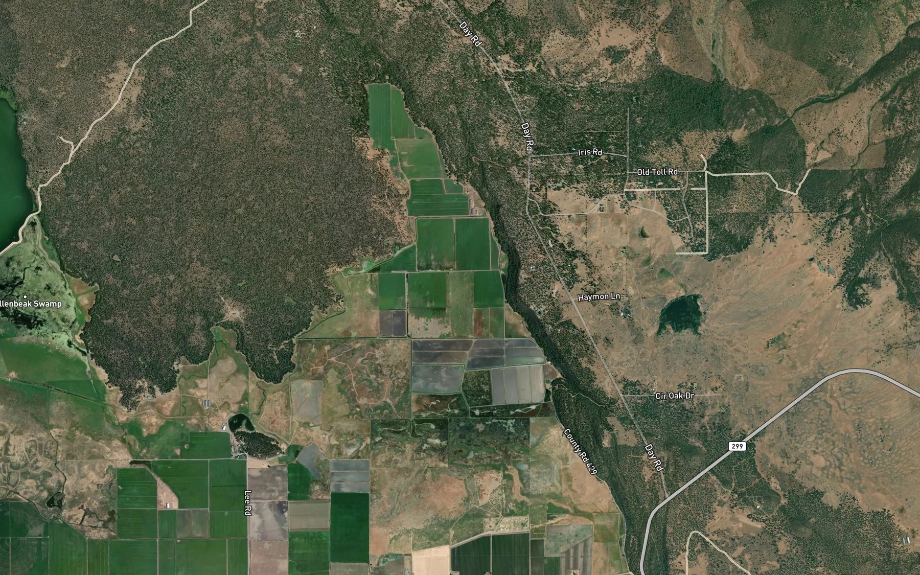 Satellite map of the Frazier Creek