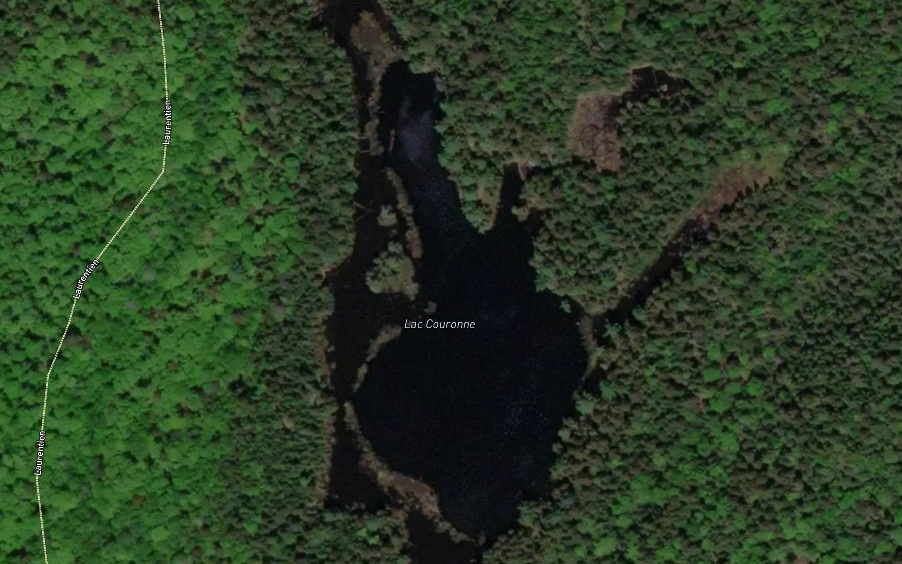 Satellite map of the Lac Couronne