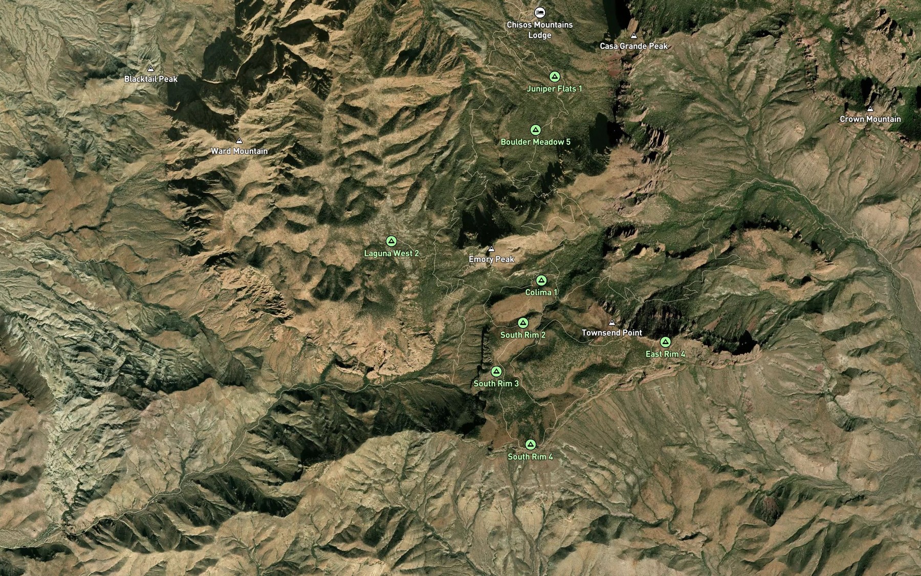 Satellite map of the Boot Springs (historical)
