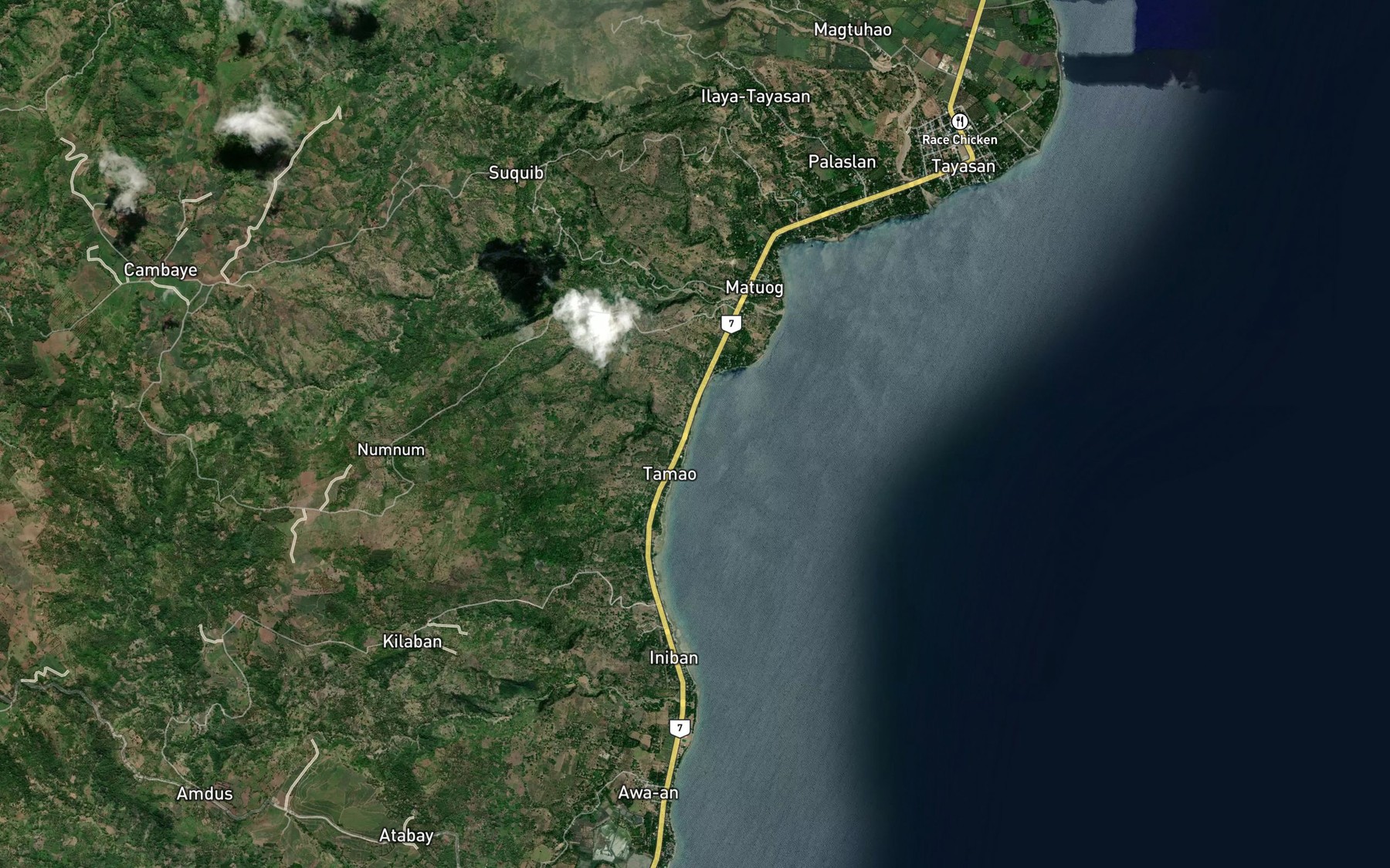 Satellite map of the Uyangan River