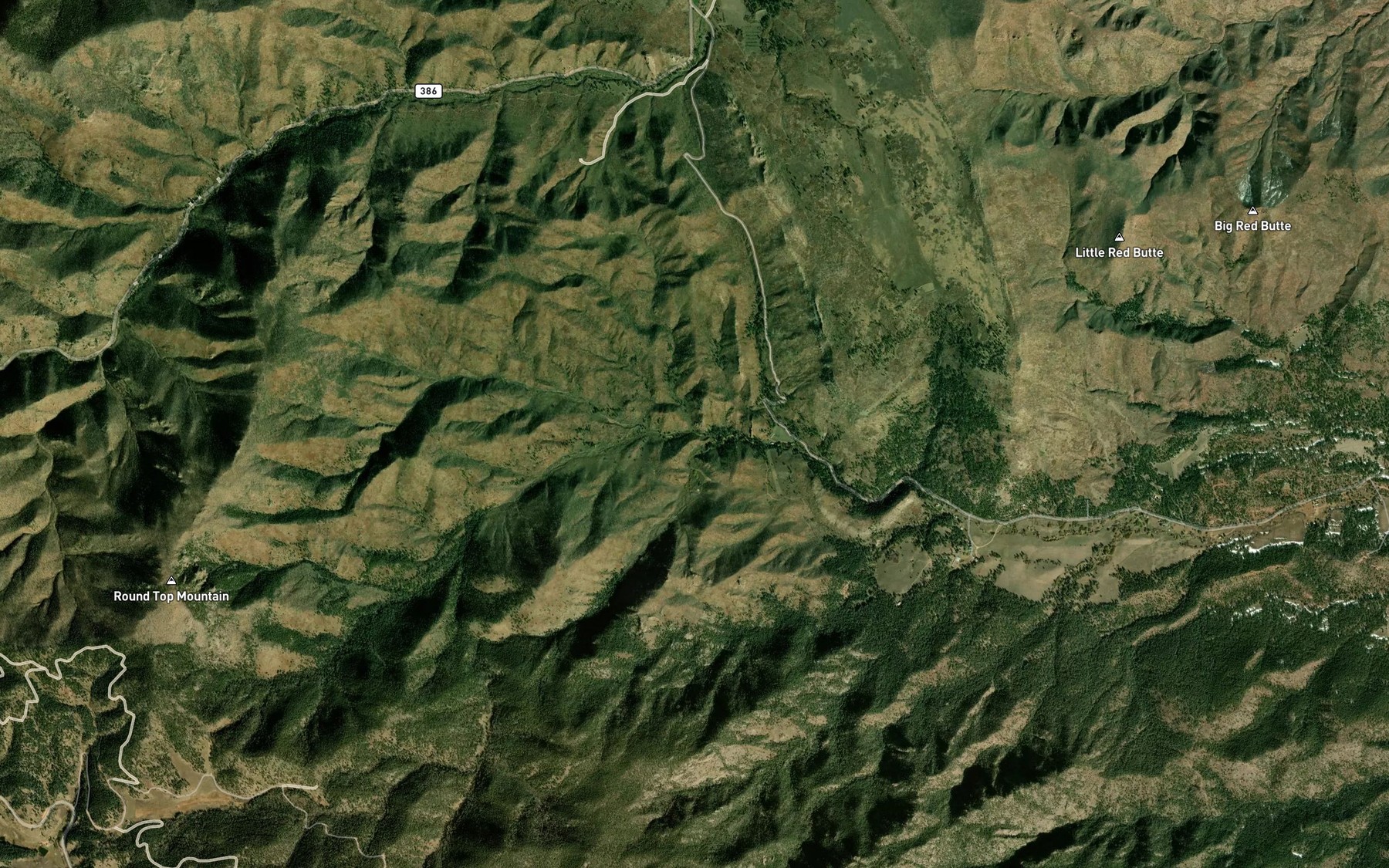 Satellite map of the Righthand Fork North Creek