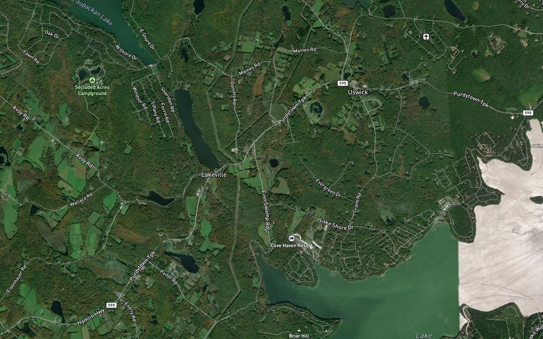 Satellite map of the Finn Swamp