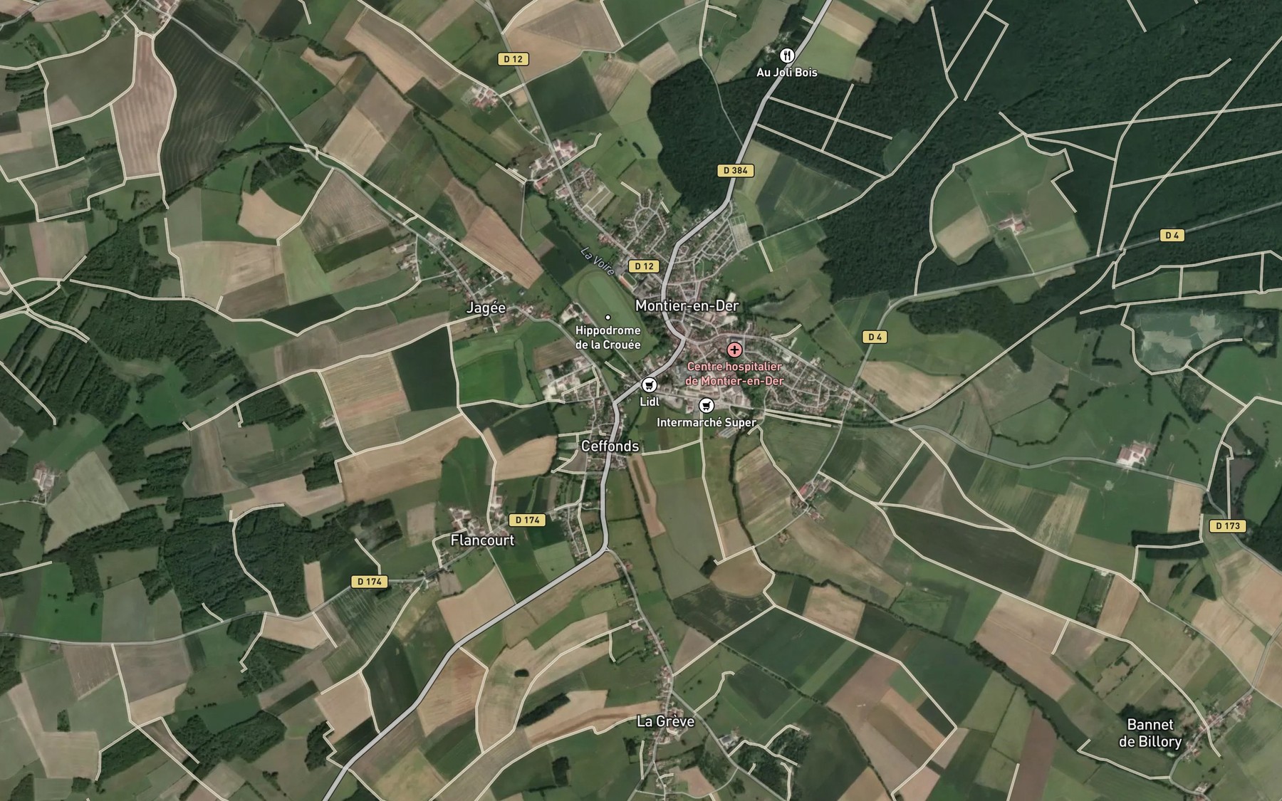 Satellite map of the Ruisseau de Ceffondet