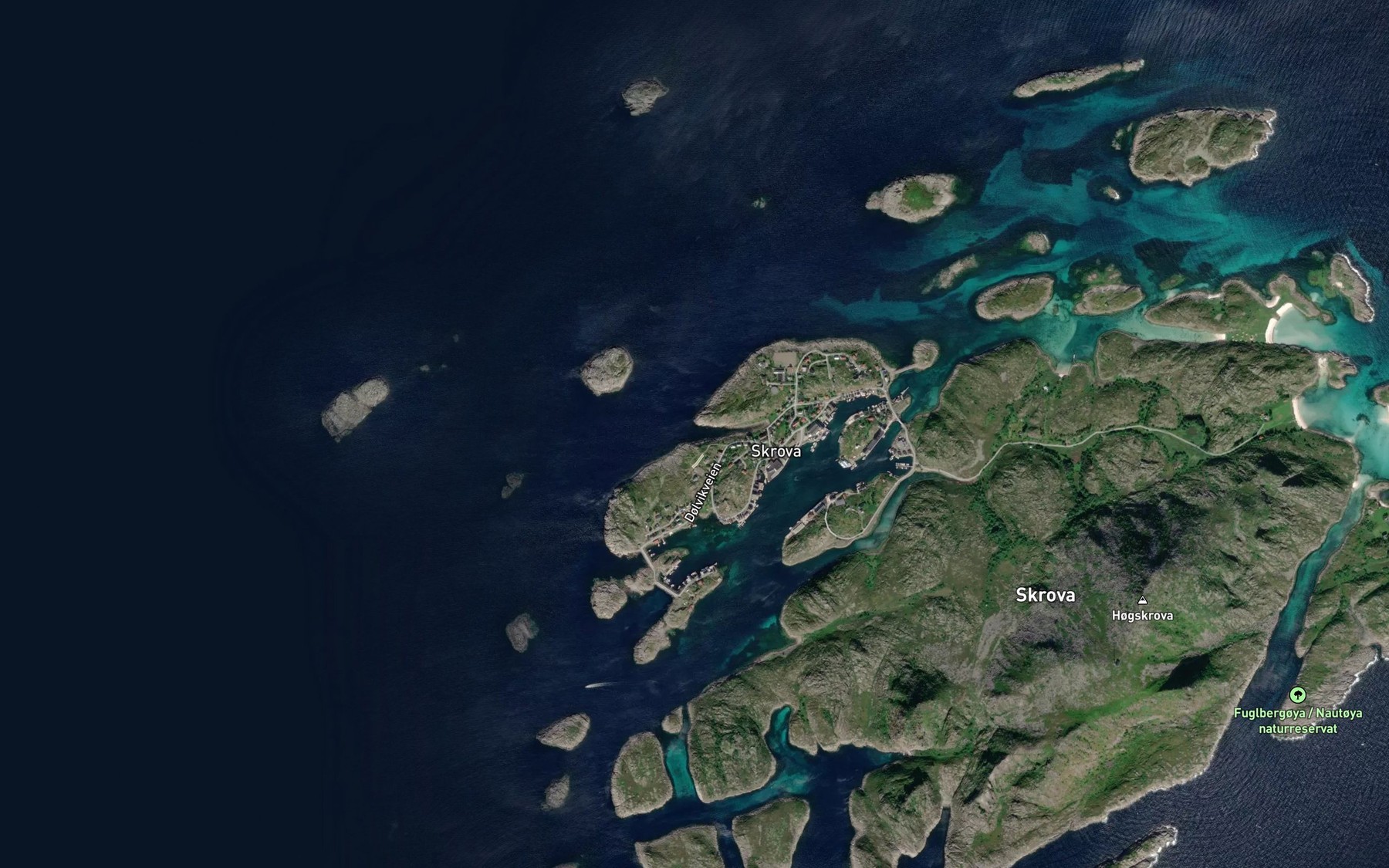 Satellite map of the Fjososen