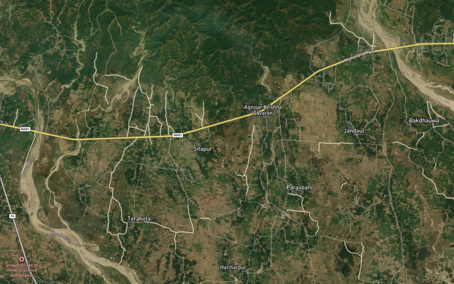 Satellite map of the Biyahi Nadi