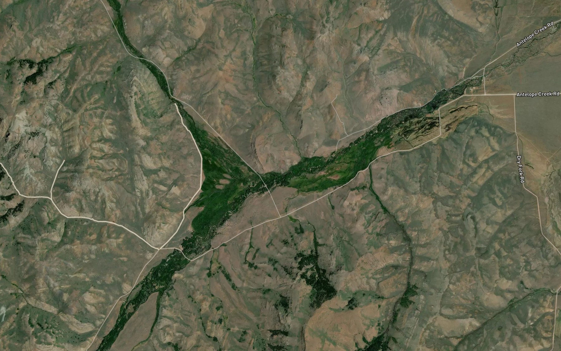 Satellite map of the Bear Creek