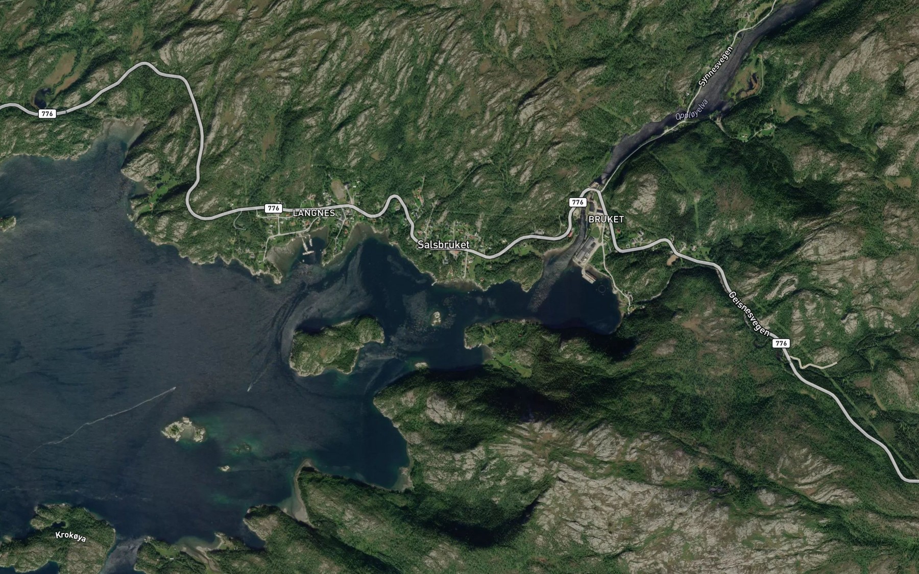 Satellite map of the Opploysjoen