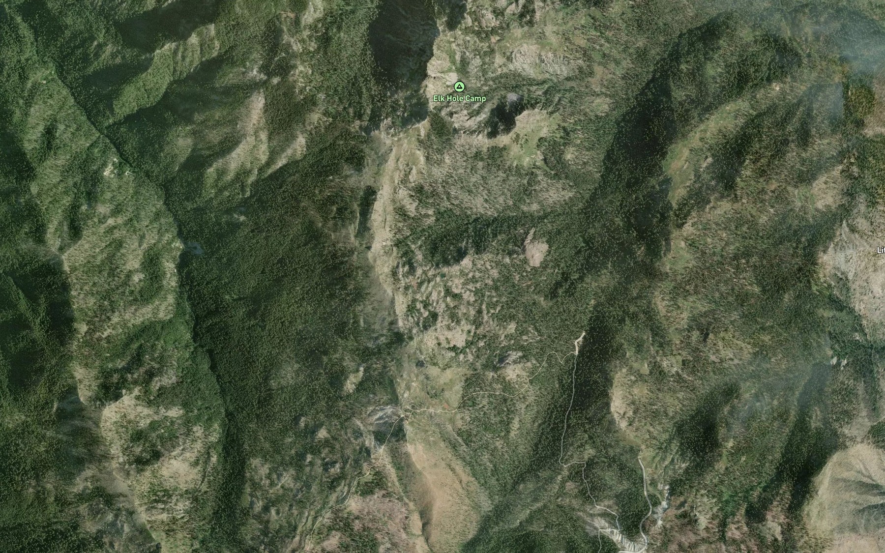 Satellite map of the Flatiron Lake