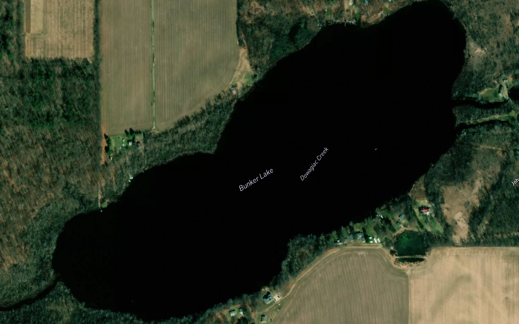 Satellite map of the Bunker Lake