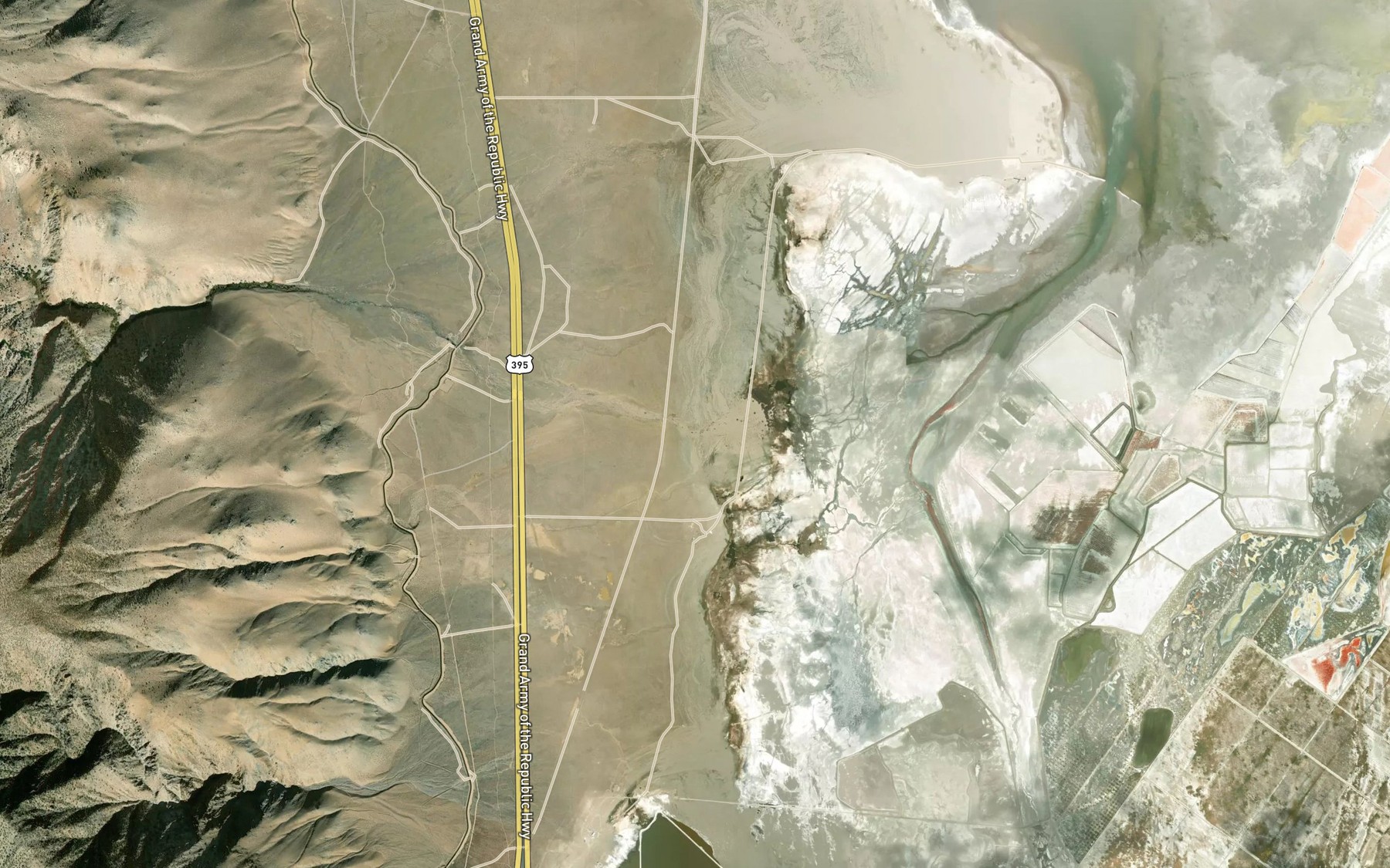 Satellite map of the Ash Creek