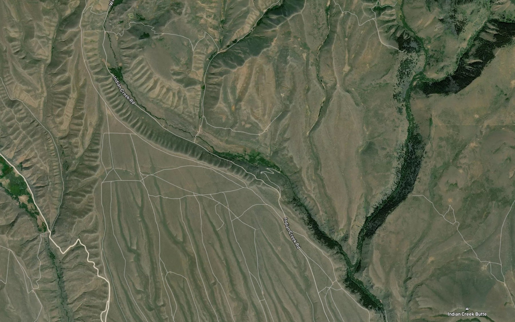 Satellite map of the Cabin Creek