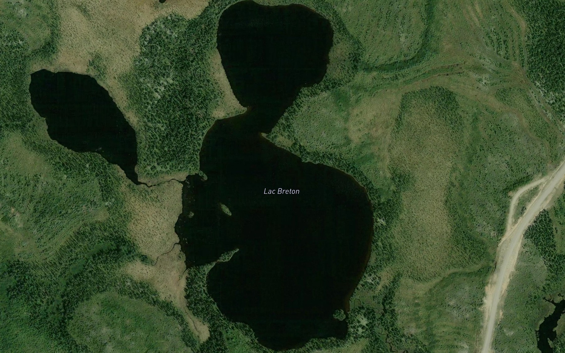 Satellite map of the Lac Breton