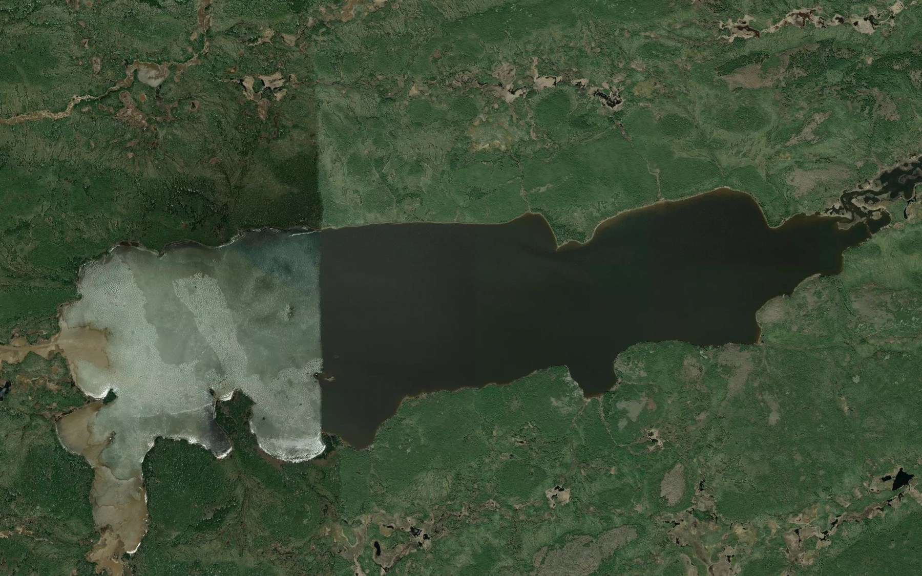 Satellite map of the Rock Lake