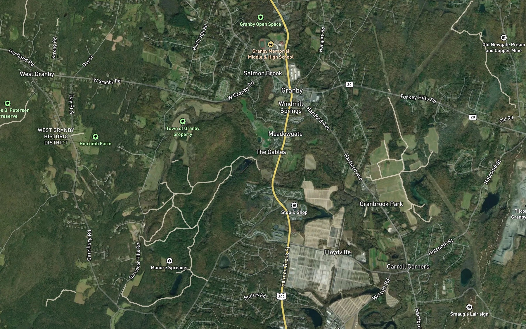 Satellite map of the Bissell Brook