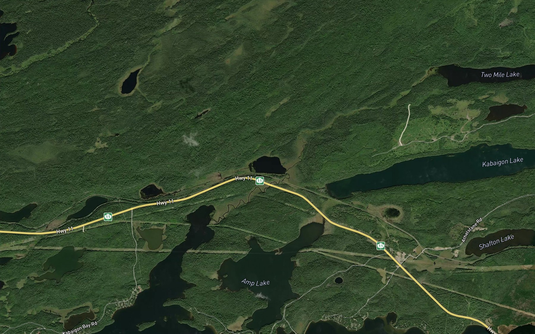 Satellite map of the Little Kabaigon Lake