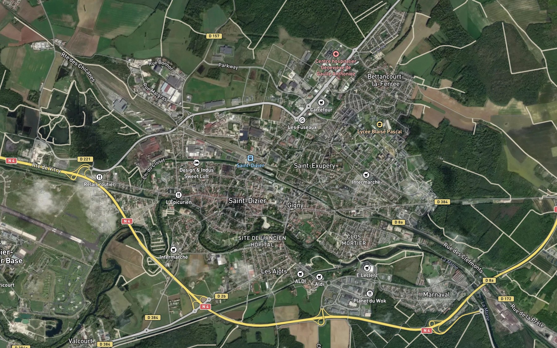 Satellite map of the Ornel