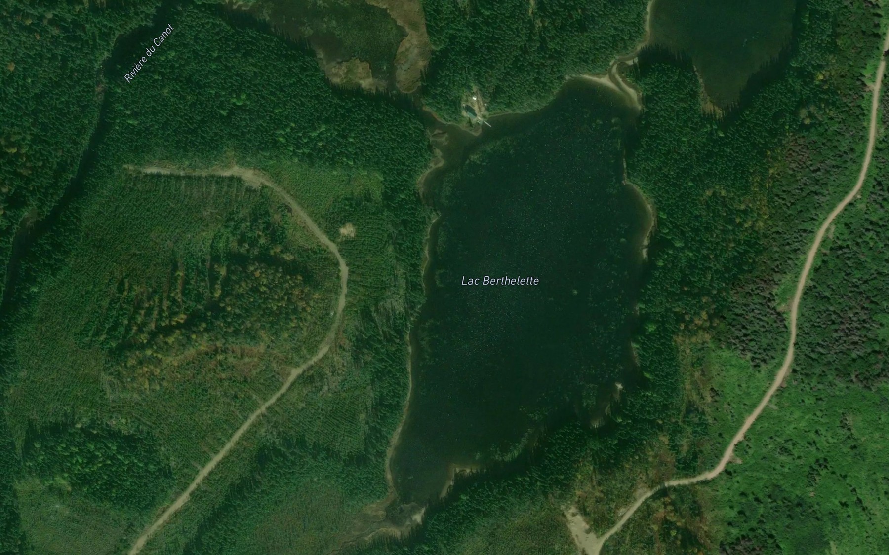 Satellite map of the Lac Berthelette