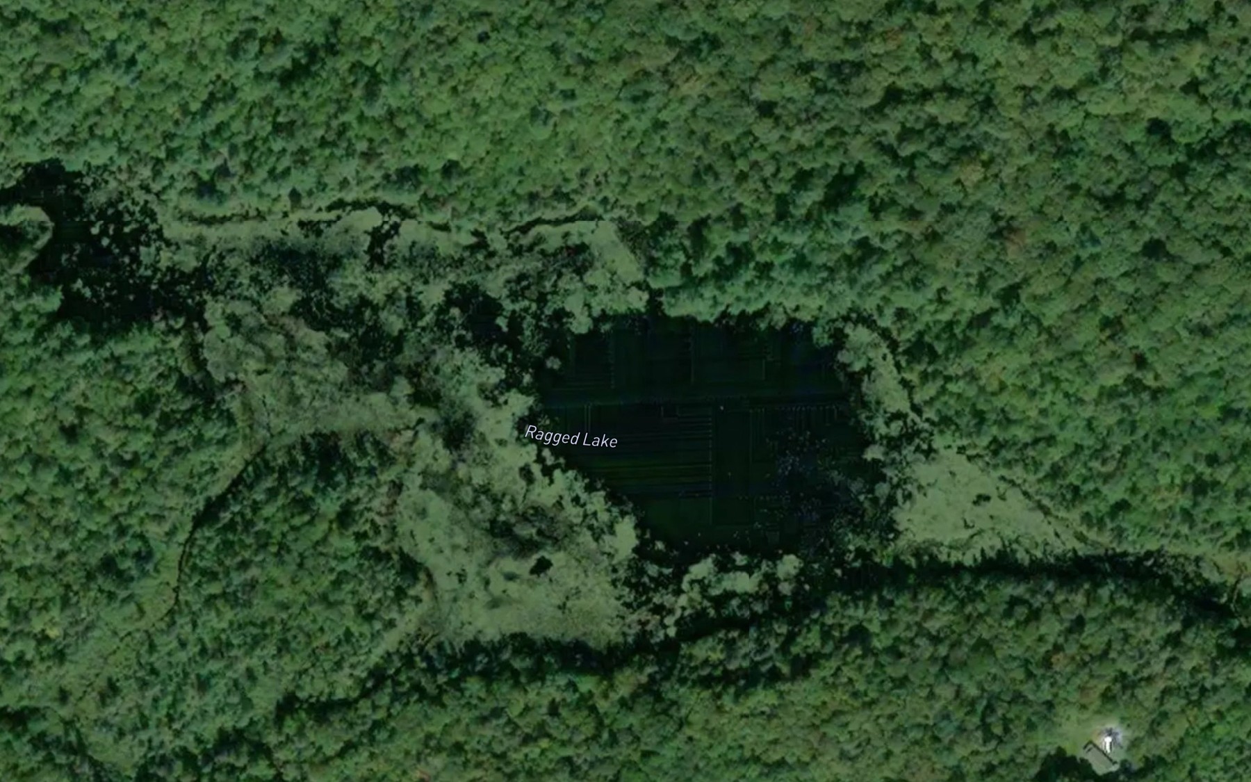 Satellite map of the Ragged Lake