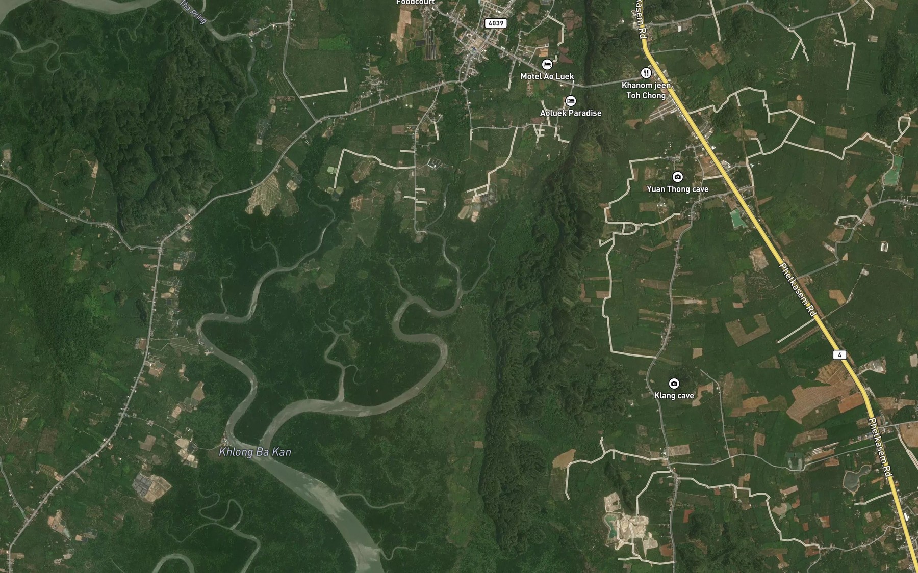 Satellite map of the Khlong Klang