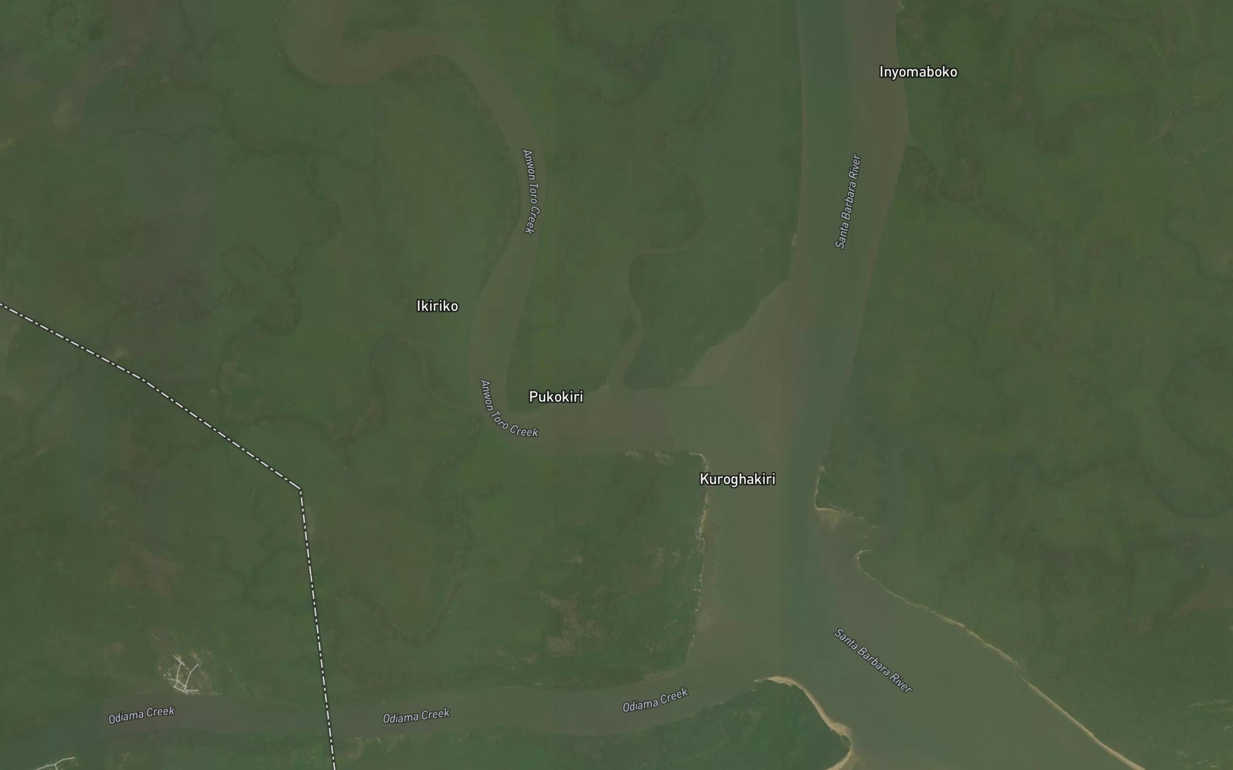 Satellite map of the Singingilingili Creek