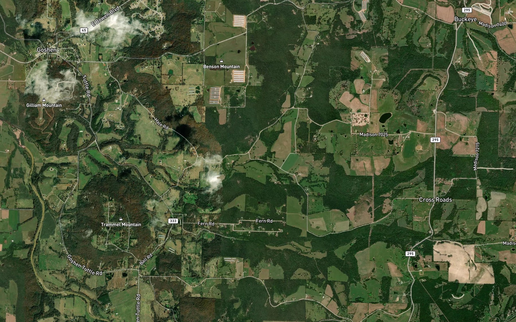 Satellite map of the Cave Creek