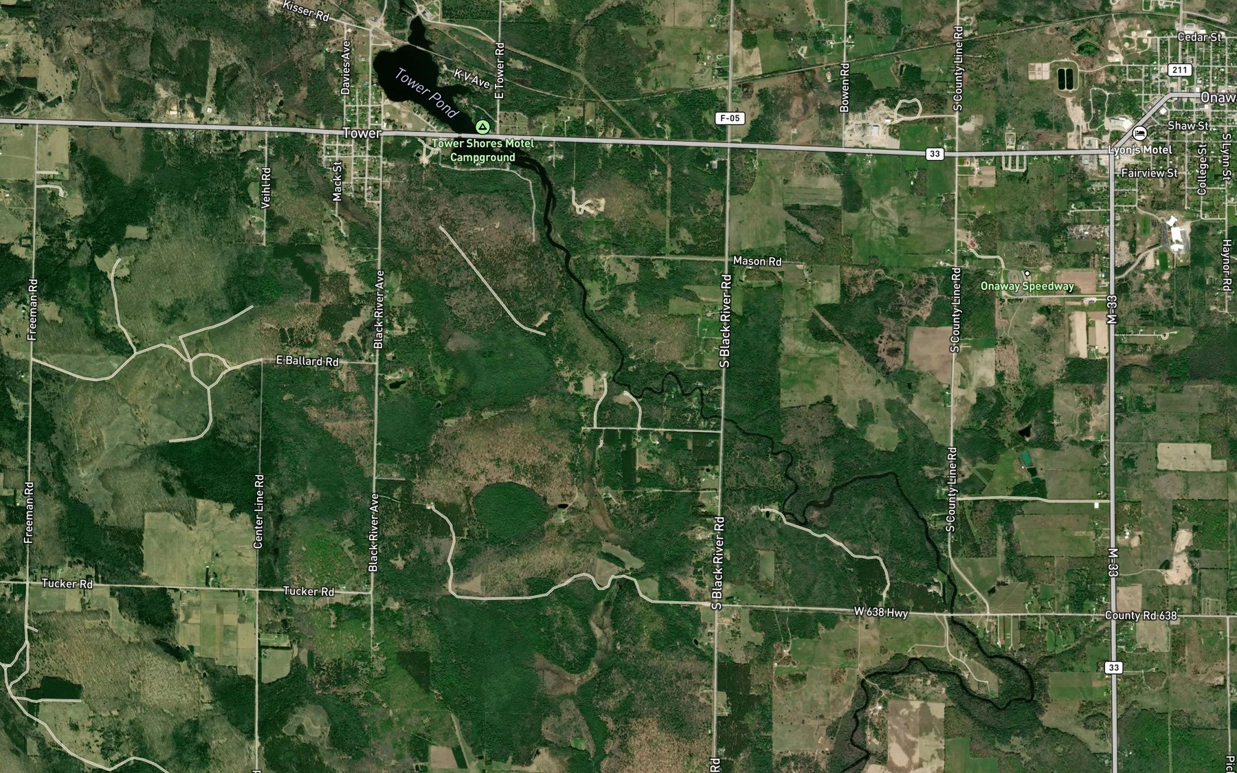 Satellite map of the Sturgis Creek