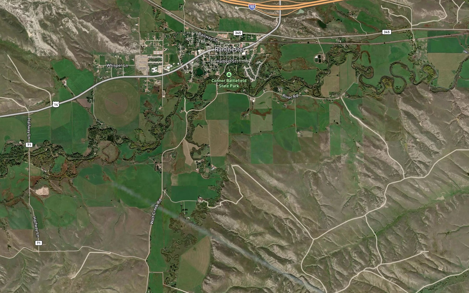 Satellite map of the York Ditch