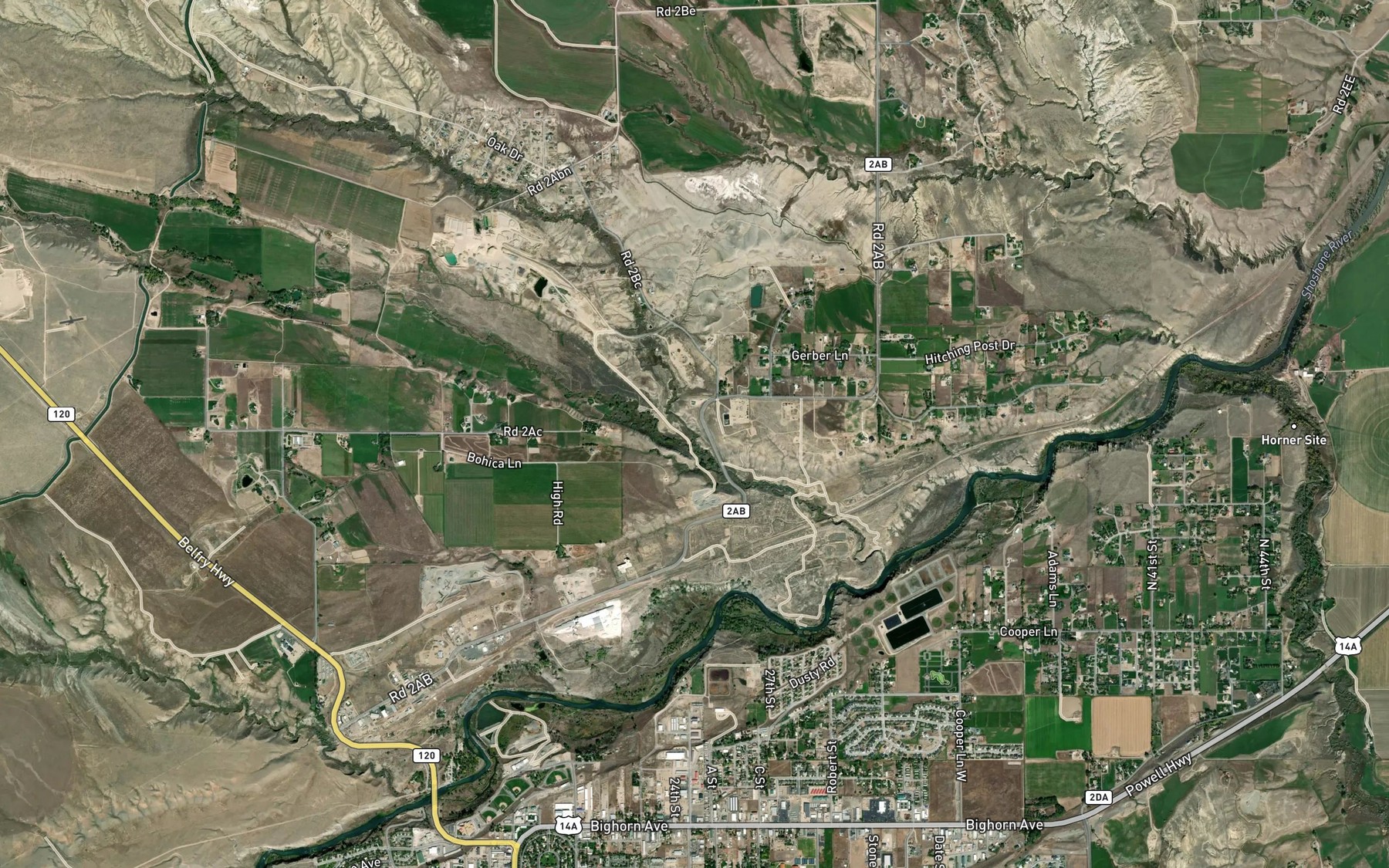 Satellite map of the North Fork Cottonwood Creek
