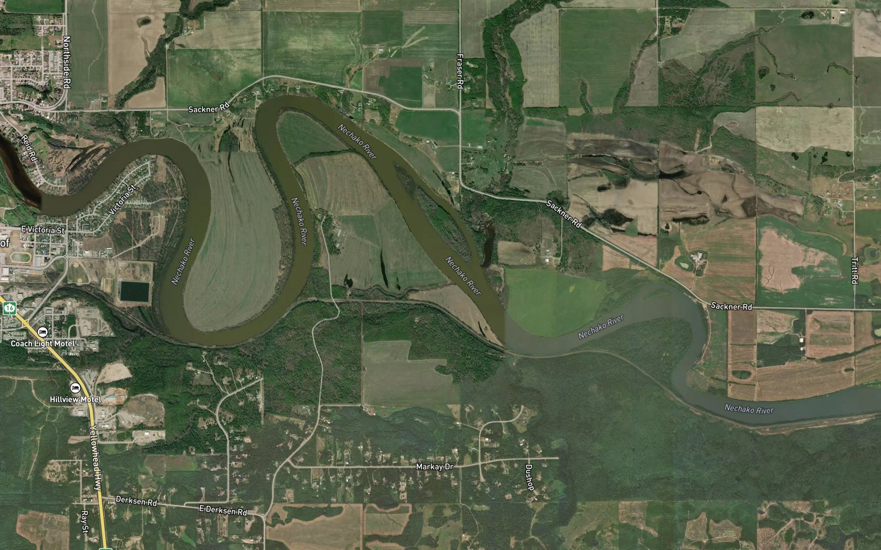 Satellite map of the Martens Creek