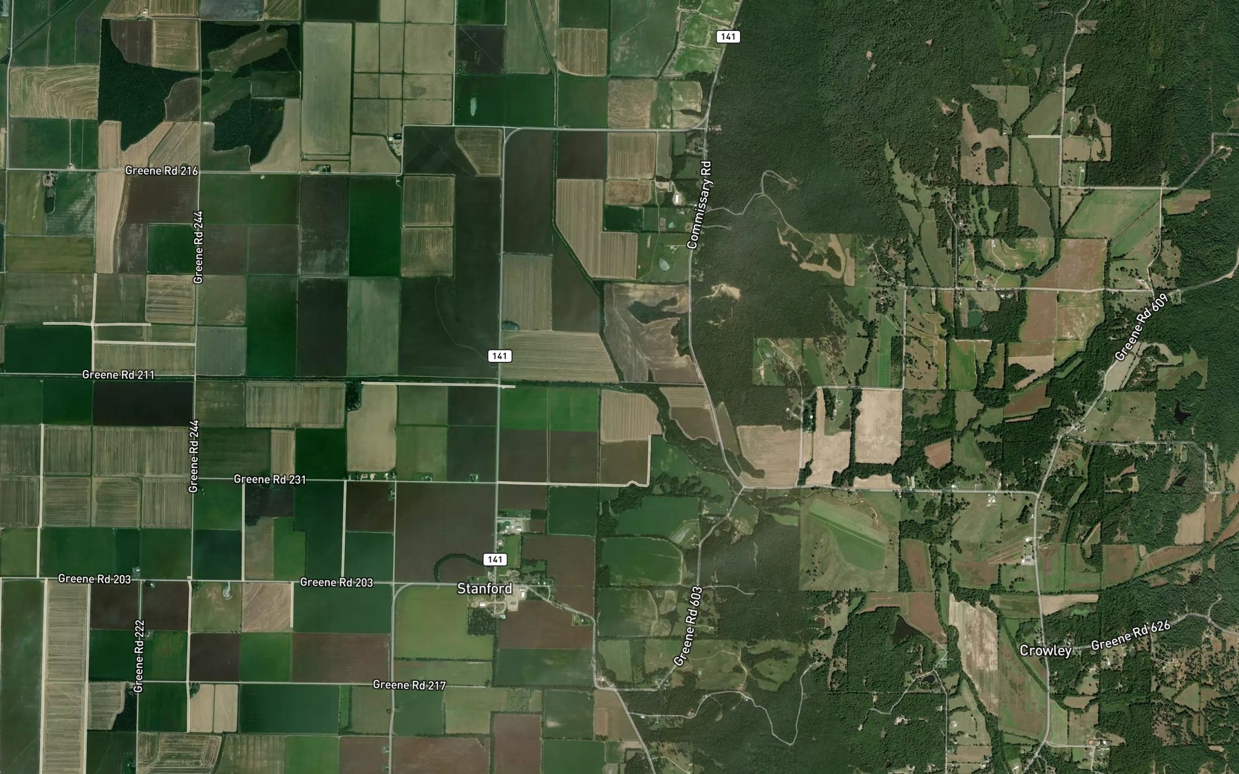 Satellite map of the Sugar Creek