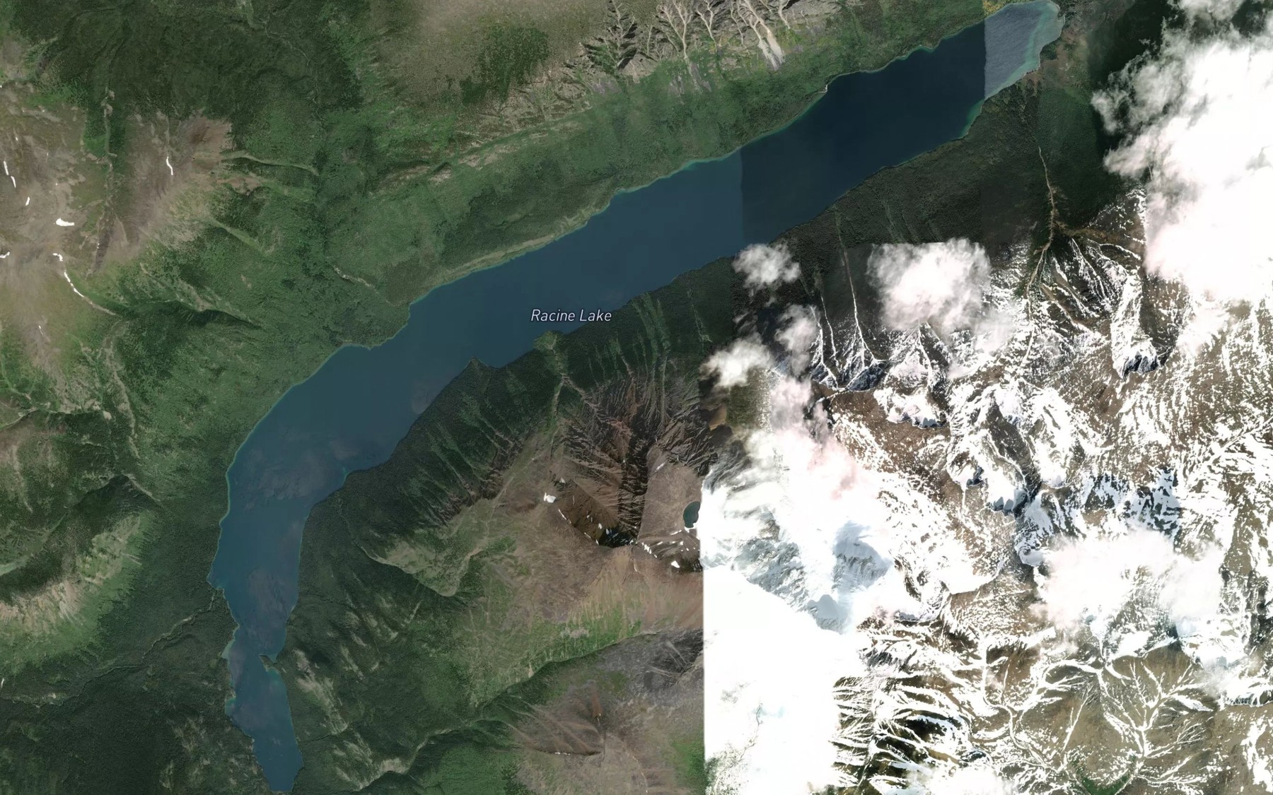 Satellite map of the Racine Lake
